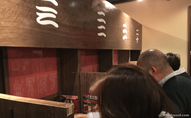 Dining stalls at Ichiran Ramen