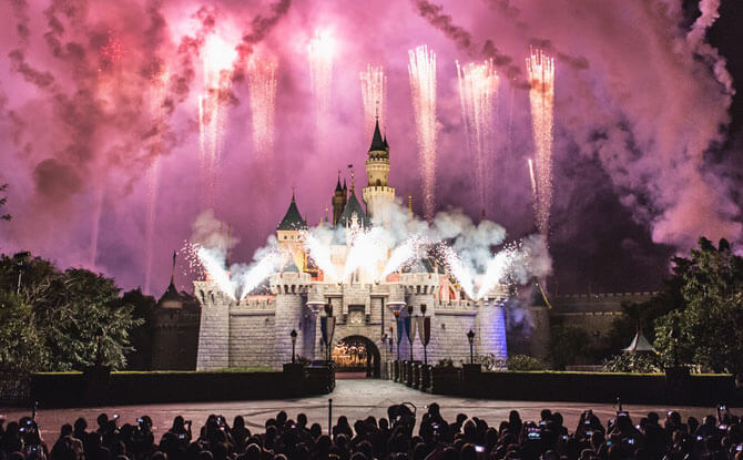 Fireworks at Hong Kong Disneyland