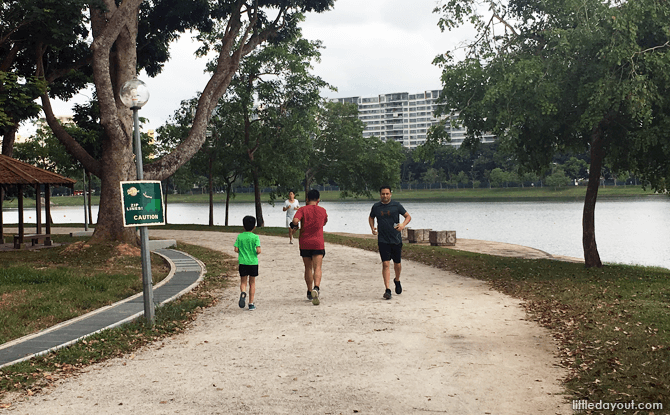 Jogging at Bedok Reservoir Park