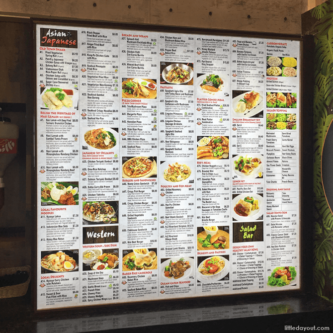 Menu at Fusion Spoon