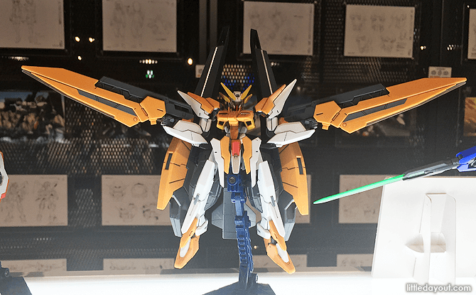 Gundam model on display at Gundam Base Tokyo