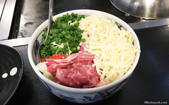 Ingredients to make your own okonomiyaki