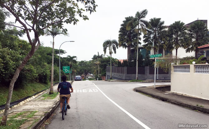 Cycling along Pasir Ris Heights