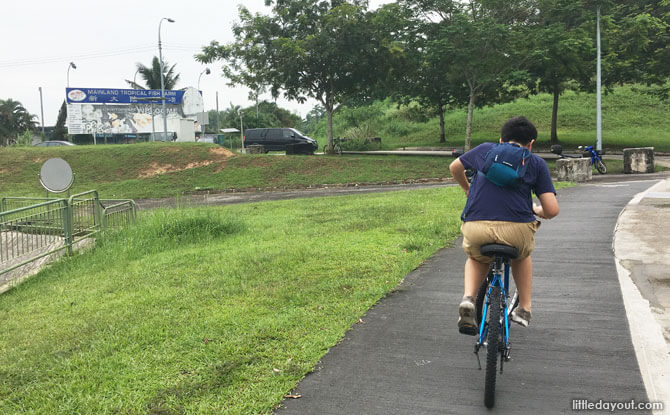 Cycling past Mainland Fish Farm