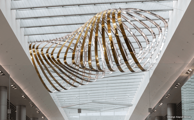 Changi Airport Terminal 4 Artworks: Petalclouds & Other Soaring Sculptures Petalclouds