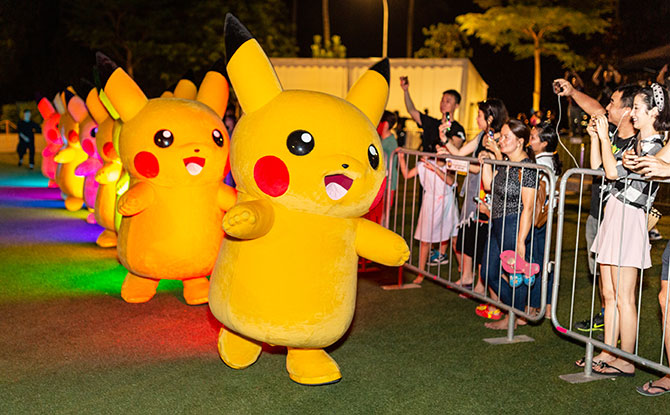 Catch A Pikachu Parade At Pokémon GO Safari Zone Sentosa e-pikachu-lighting-parade