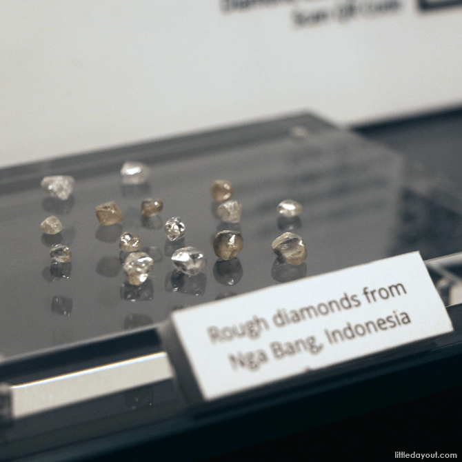 Display of rough diamonds