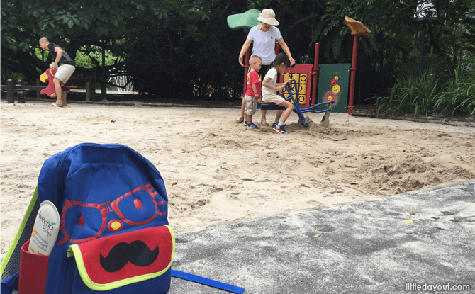 Sand pit at Jacob Ballas Children's Garden