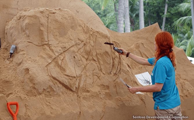 Sand sculpting at Sentosa