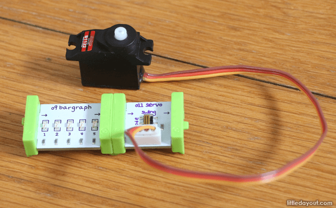 littleBits modules have magnets that allow them to snap together