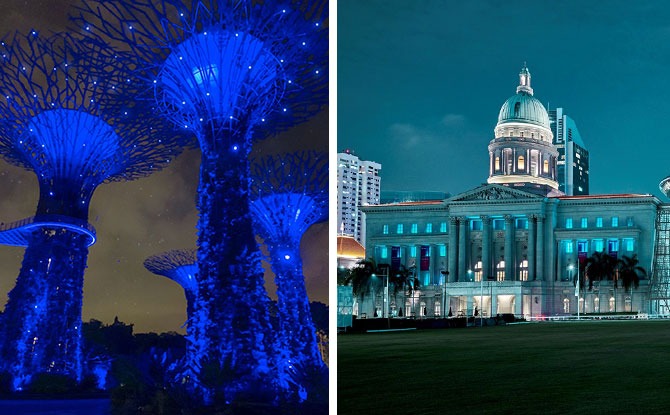 e-singapore-landmarks-turn-blue #SeeItBlue: Singapore Landmarks Turn Blue Every Thursday, 8 pm In May 2020