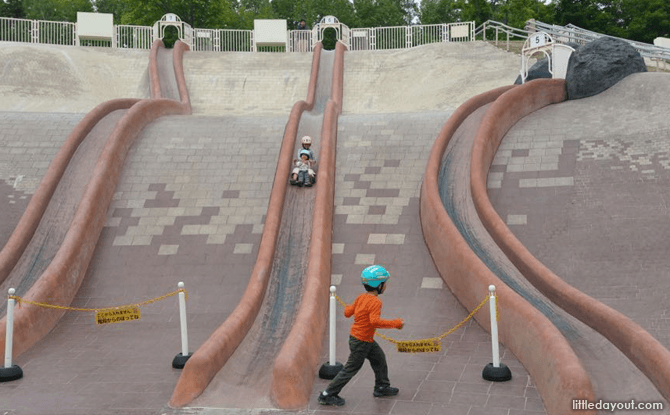 Hillside slides at Takino Park