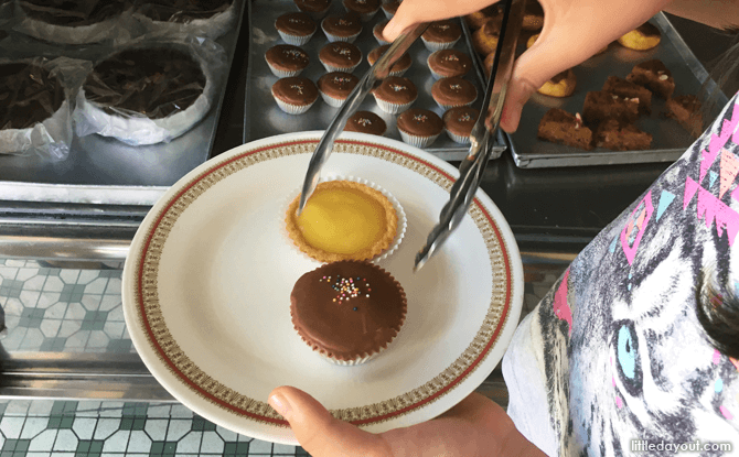 Custard tarts and chocolate cupcakes, Chin Mee Chin