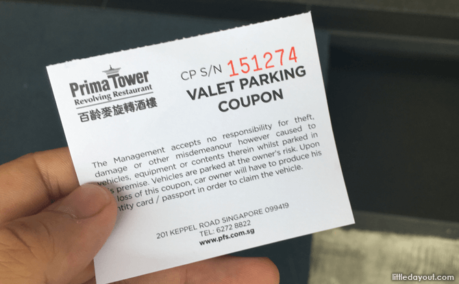 Valet Parking Coupon at Prima Tower