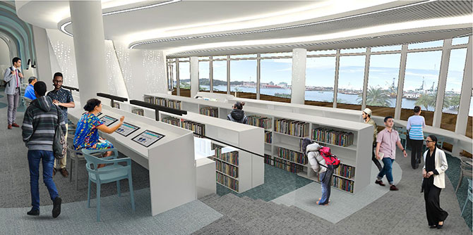 Newspaper Reading Area at VivoCity LIbrary