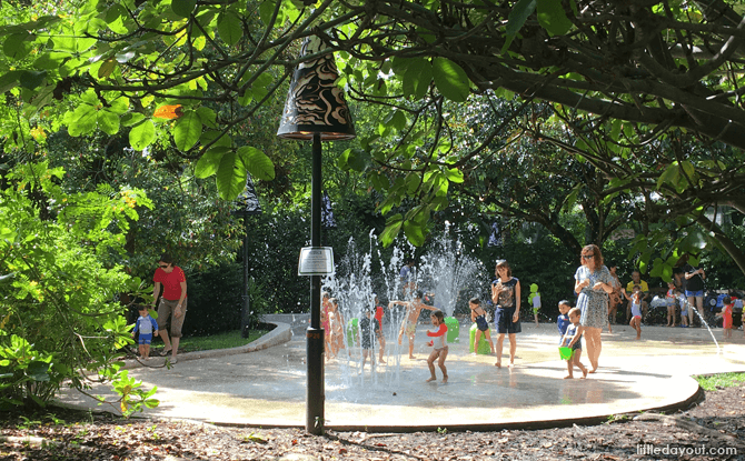 Jacob Ballas Children’s Garden’s water play area