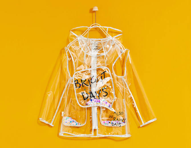 Transparent Raincoat with Sequins