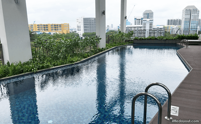 Pool on the 7th floor is for the exclusive use of Oasia Residence's guests.