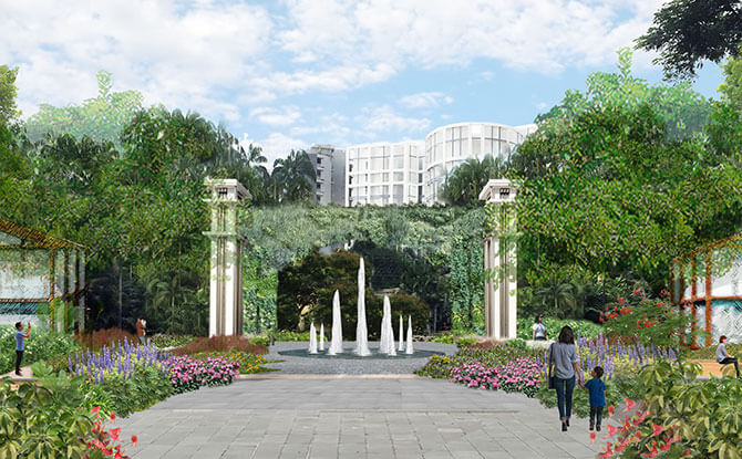 Artist's impression of the redesigned Istana Park