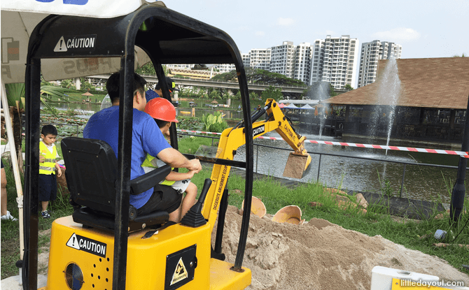 Excavator at Diggersite at ORTO, Yishun, Singapore