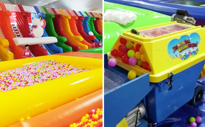 Bouncy Paradise Has Reopened. Check Out Its Ball Pit Cleaning Machine!