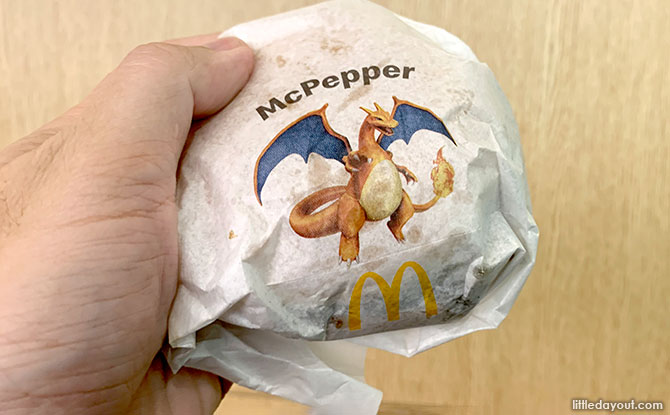 McDonald's McPepper Burger with Charizard Wrapping