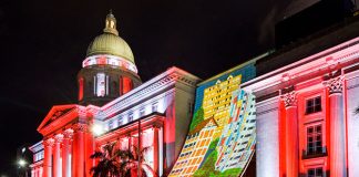 National Gallery Singapore’s Façade Lights Up For National Day 2020 - Civic District & Bras Basah.Bugis National Day Light Up 2020