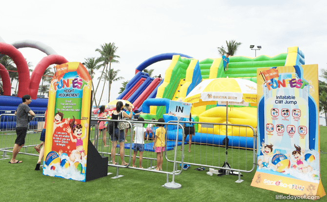 Sentosa FunFest 2016 inflatable cliff jump