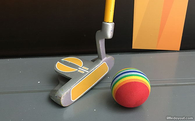 Putter and ball at Putt Power, Singapore Sports Museum