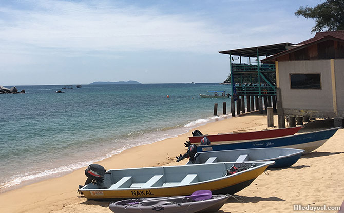 Tioman beach with boats