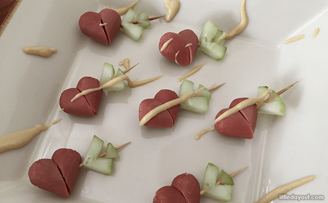 Heart-shaped Foods for Valentine's Day - Cupid's Mini Hot Dogs