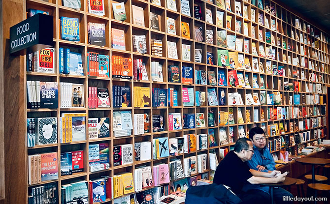 Bookshelves filled with books