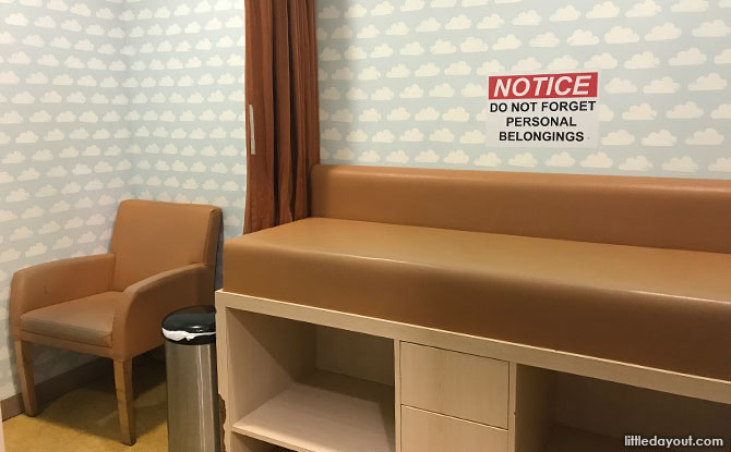 Diaper changing area, Bedok Point Nursing Room