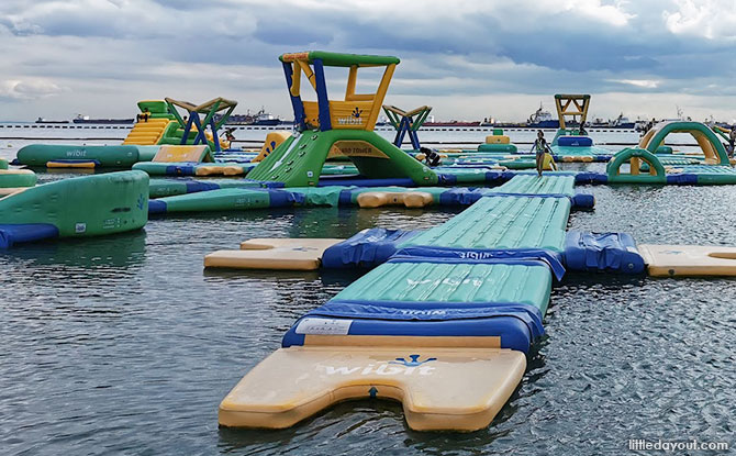 Visiting Hydrodash Inflatable Water Park At Palawan Beach, Sentosa