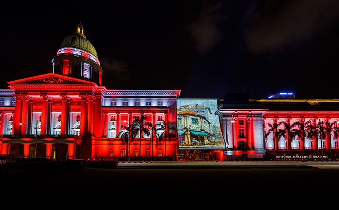 Viewing the National Gallery Singapore Light-Up