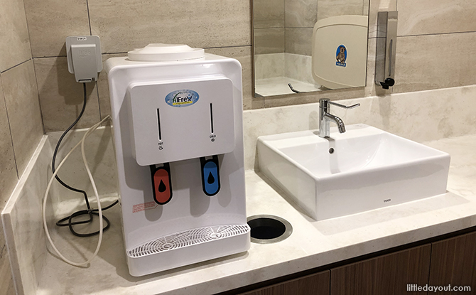 hot and cold water dispenser and sink