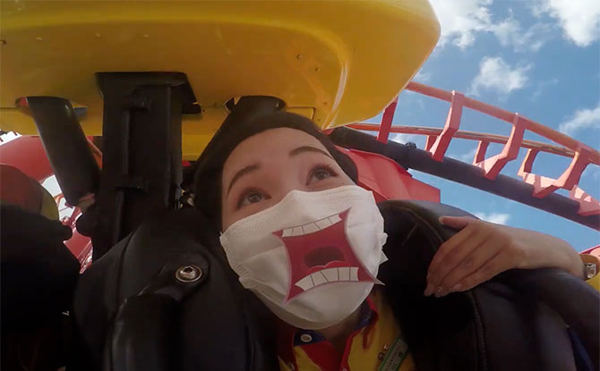 Japan Theme Park Gives Visitors Stickers To Let “Scream” With Their Masks