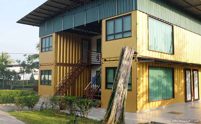 Bright yellow container rooms