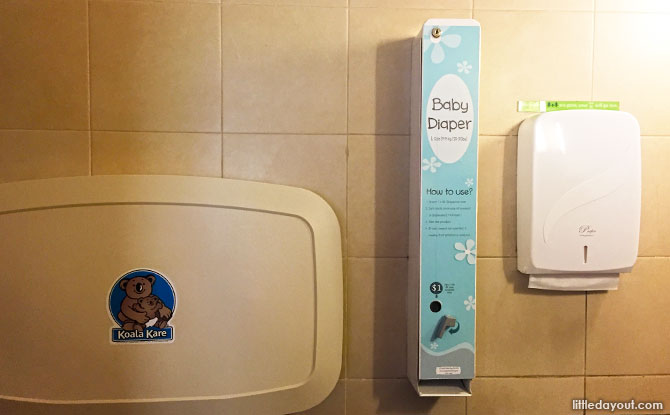 diaper changing station and diaper dispenser