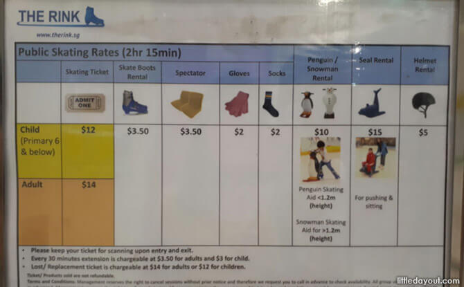 Rental Rates at The Rink