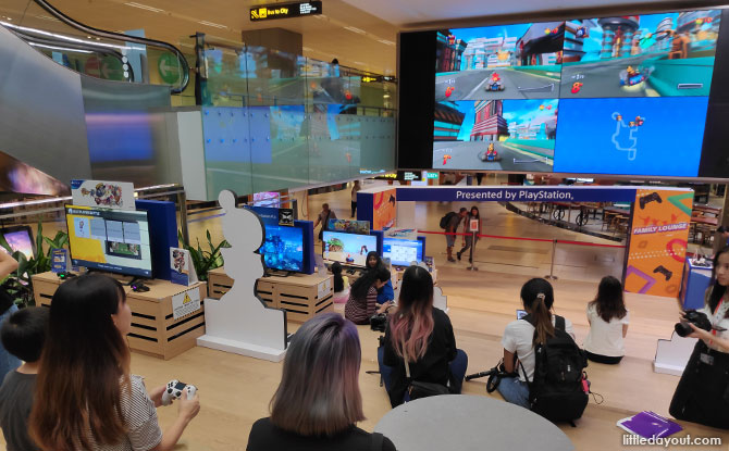 Gaming lounge at Changi Airport T3 presented by Playstation