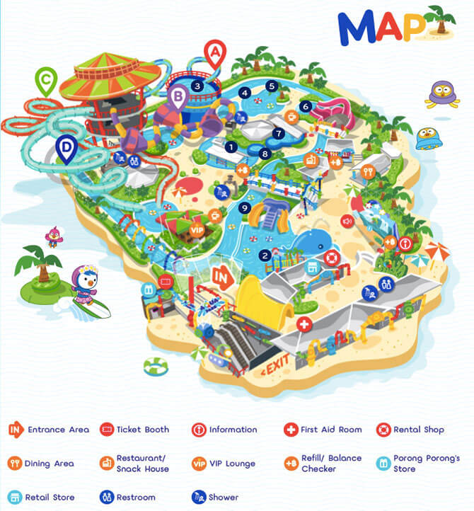 Map from Pororo Aqua Park’s website