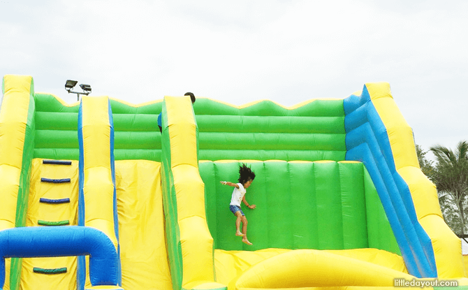 Sentosa FunFest 2016 inflatable cliff jump