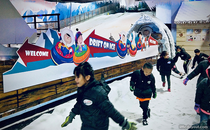 Children walking in snow