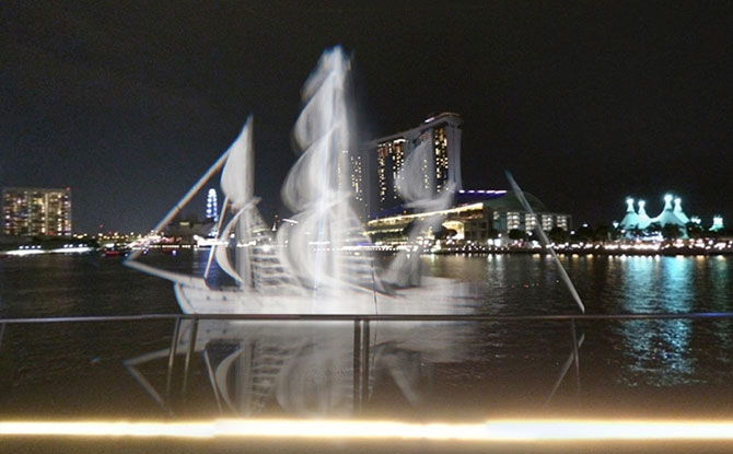 Sailboats at Marina Bay, I Light Singapore 2019