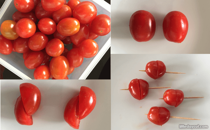 Heart-shaped Foods for Valentine's Day - Steps to Make Cheery Cherry Tomato Hearts