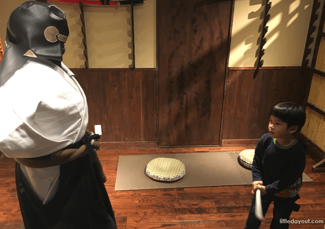 Sword play at Ninja Trick House in Tokyo