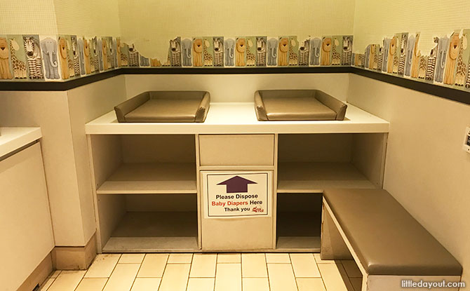 Diaper changing area at Bedok Mall Nursing Room