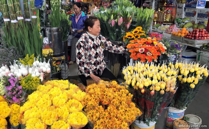 Flowers for sale, Con Market, Da Nang, Vietnam