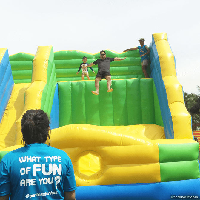 Sentosa FunFest 2016 inflatable cliff jump